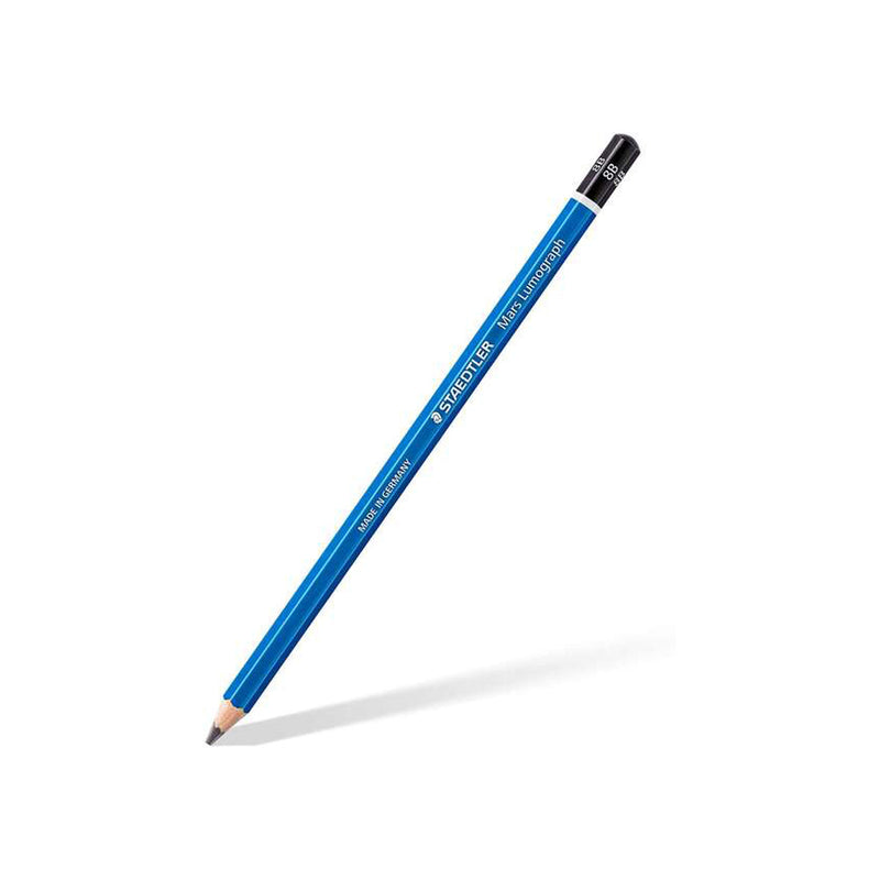 Staedtler Mars Lumograph 100 Lapiz de Grafito Hexagonal - Mina 8B - Resistencia a la Rotura - Madera de Bosques Sostenibles