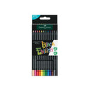 Faber-Castell Black Edition Pack de 12 Lapices de Colores - Mina Supersuave - Madera Negra - Ideales para Dibujo sobre Papel Claro, Oscuro y de Colores - Colores Surtidos