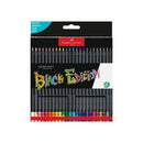 Faber-Castell Black Edition Pack de 24 Lapices de Colores - Mina Supersuave - Madera Negra - Ideales para Dibujo sobre Papel Claro, Oscuro y de Colores - Colores Surtidos