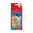 Faber-Castell Classic Colour Acuarelable Pack de 12 Lapices de Colores Hexagonales Acuarelables + Pincel - Resistencia a la Rotura - Colores Surtidos