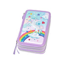 Faber-Castell Diseño Unicornio Estuche de 3 Pisos con Contenido de Serie: Goma de Borrar, 1 Sacapuntas, 1 Lapiz de Grafito HB, 2 Boligrafos (Azul y Rojo), 1 Regla de 15cm, 18 Lapices de Colores, 18 Rotuladores, 1 Tijera y 1 Barra de Pegamento