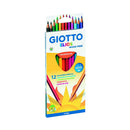 Giotto Elios Wood Free Pack de 12 Lapices Triangulares de Colores - Sin Madera - Mina 3.3 mm - Colores Surtidos