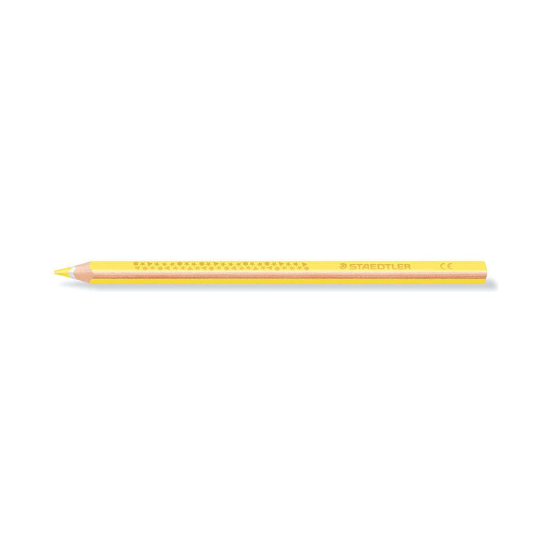 Staedtler Jumbo Noris 128 Lapiz Triangular de Color - Mina de 4mm - Resistencia a la Rotura - Diseño Ergonomico - Color Amarillo