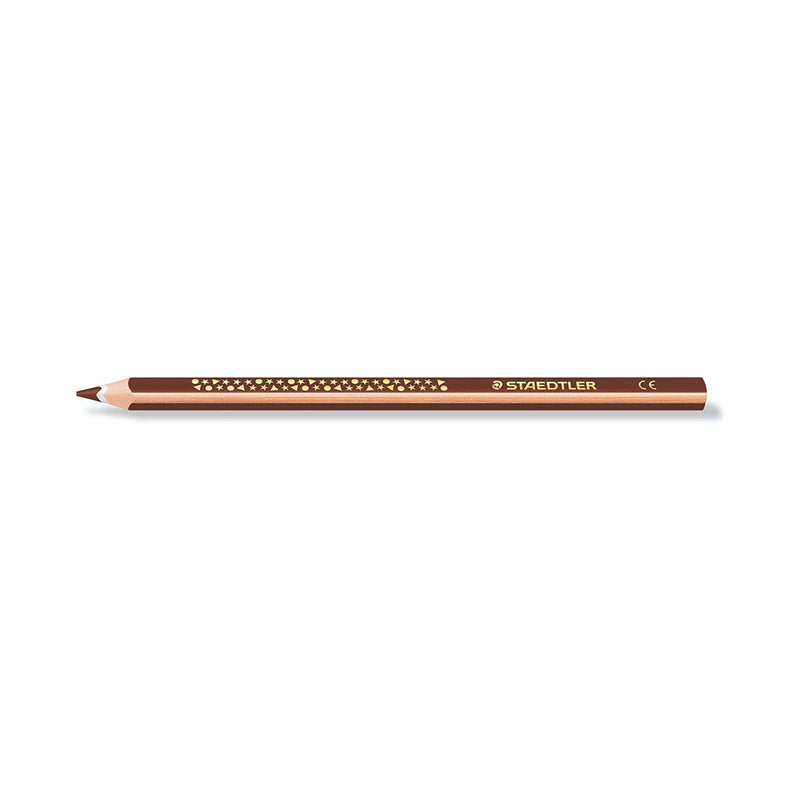 Staedtler Jumbo Noris 128 Lapiz Triangular de Color - Mina de 4mm - Resistencia a la Rotura - Diseño Ergonomico - Color Marrón