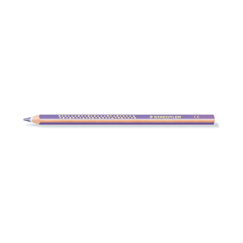 Staedtler Jumbo Noris 128 Lapiz Triangular de Color - Mina de 4mm - Resistencia a la Rotura - Diseño Ergonomico - Color Violeta