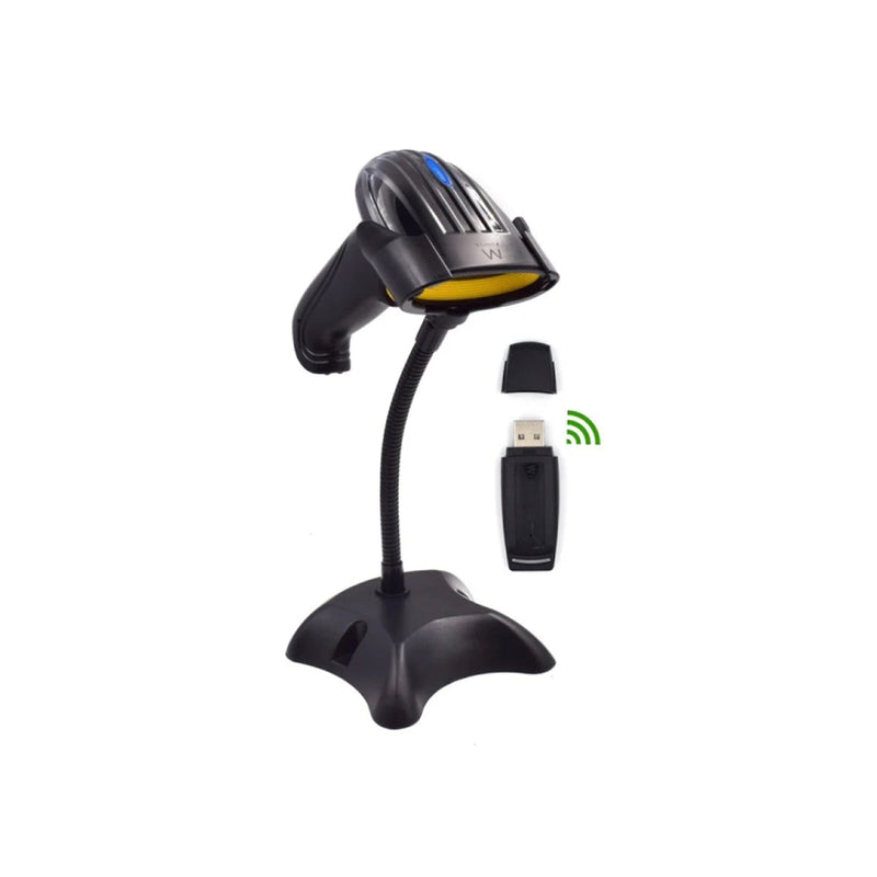 Ewent EW3430 Lector de Codigos de Barras 1D Inalambrico - Modo Manual y Automatico - Color Negro