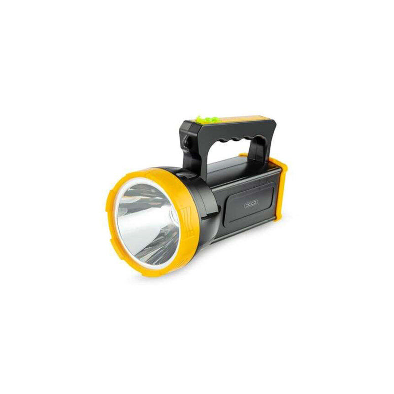 XO Foco Potente Recargable - Tamaño Optica 95mm - Luz Fuerte Hasta 4H, Luz Normal Hasta 8H, Luz Estroboscopica Hasta 48H - Color Negro
