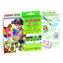 Alpino Fiesta Carnival Pack de Maquillaje con 6 Barritas de Pintura Facial + Pincel + Tatuajes en Calcomania + Lapiz Perfilador y 2 Sobres de Purpurina - Se Lava con Agua - Testado Dermatologicamente