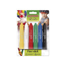 Alpino Fiesta Face Stick Pack con 6 Barritas de Pintura Facial - Sistema Retractil Giratorio - Se Lava con Agua - Testado Dermatologicamente