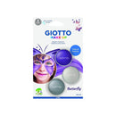 Giotto Make Up Butterfly Pack con 3 Maquillajes Faciales de Tematica Mariposa - Se Lava con Agua - Dermatologicamente Testado - Colores Surtidos