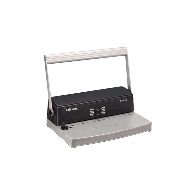 Fellowes Metal 50 Encuadernadora Manual A4 de Espiral Metalico - Perfora hasta 12 Hojas - Encuaderna hasta 450 Hojas