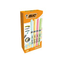 Bic Highlighter Grip Pack de 12 Marcadores Fluorescentes Pastel - Punta Biselada - Trazo entre 1.60 y 3.30mm - Grip Texturizado - Colores Pastel Surtidos