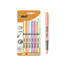 Bic Highlighter Grip Pack de 6 Marcadores Fluorescentes Pastel - Tinta con Base de Agua - Punta Biselada - Trazo entre 1.60 y 3.30mm - Colores Surtidos