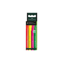 Faber-Castell Textliner 38 Pack de 4 Marcadores Fluorescentes - Cuerpo Fino - Punta Biselada - Trazo Grueso y Fino - Tinta con Base de Agua - Colores Surtidos