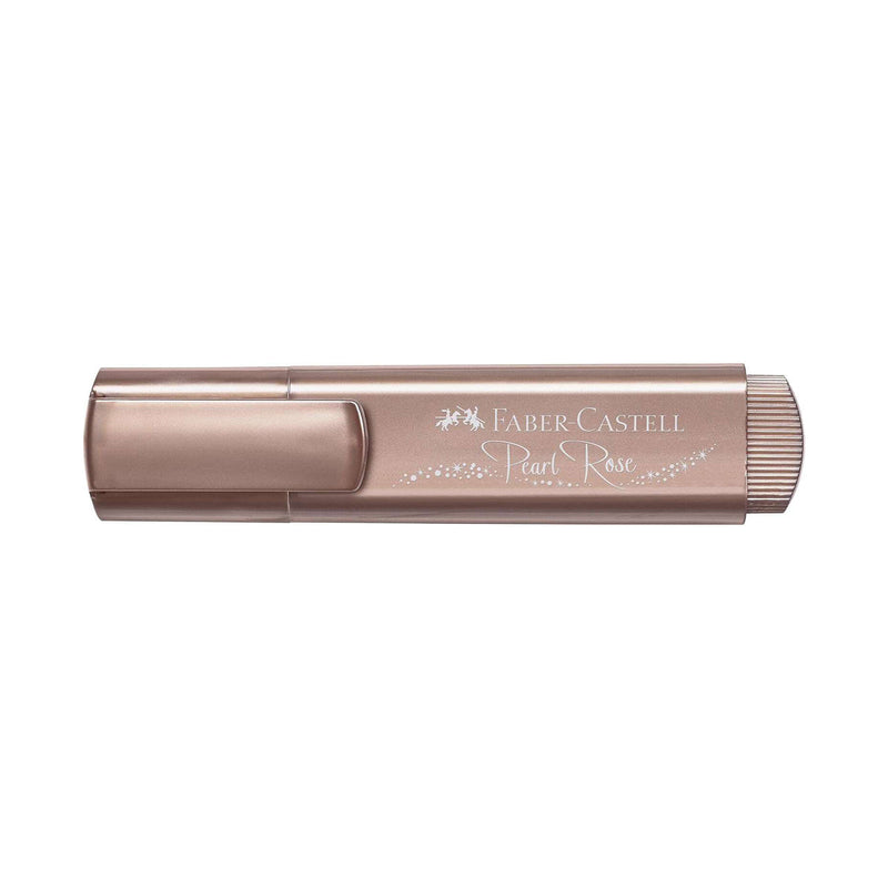 Faber-Castell Textliner 46 Metallic Marcador Fluorescente - Punta Biselada - Trazo entre 1mm y 5mm - Tinta con Base de Agua - Color Oro Rosa (10 unidades)