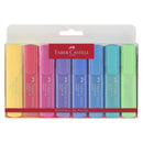 Faber-Castell Textliner 46 Pastel Pack de 8 Marcadores Fluorescentes - Punta Biselada - Trazo entre 1mm y 5mm - Tinta con Base de Agua - Colores Surtidos