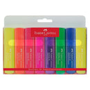 Faber-Castell Textliner 46 Superfluorescente Pack de 8 Marcadores Fluorescentes - Punta Biselada - Trazo entre 1mm y 5mm - Tinta con Base de Agua - Colores Surtidos