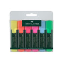 Faber-Castell Textliner 48 Pack de 6 Marcadores Fluorescentes - Punta Biselada - Trazo entre 1.2mm y 5mm - Tinta con Base de Agua - Colores Surtidos