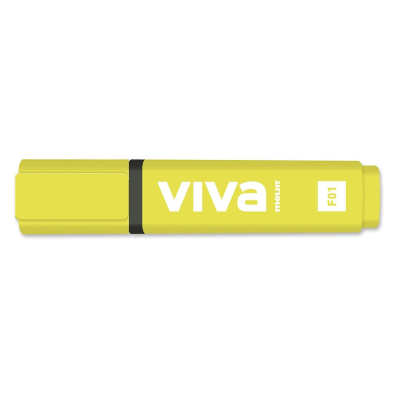 Molin Viva Marcador Fluorescente - Trazo entre 1 y 5mm - Tinta con Base de Agua - Color Amarillo