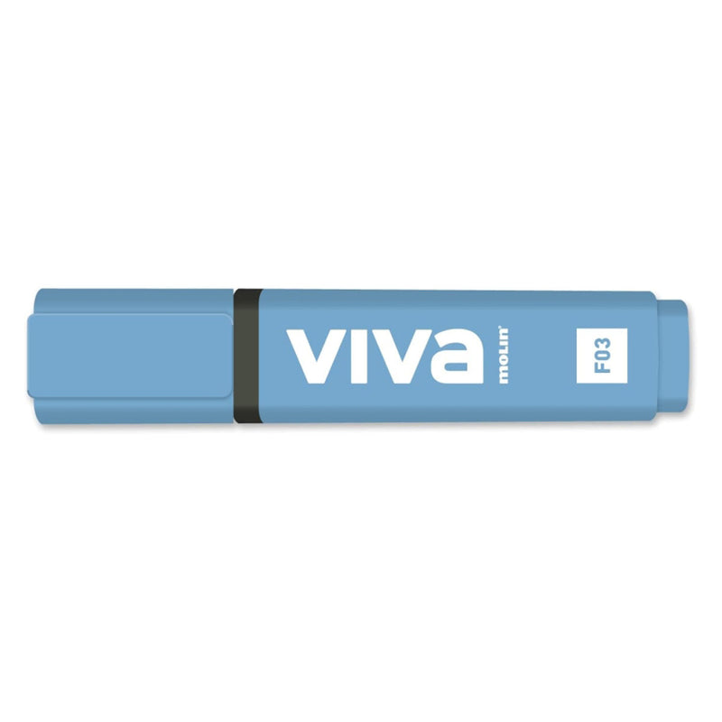 Molin Viva Marcador Fluorescente - Trazo entre 1 y 5mm - Tinta con Base de Agua - Color Azul