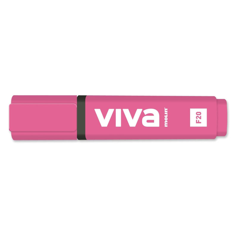Molin Viva Marcador Fluorescente - Trazo entre 1 y 5mm - Tinta con Base de Agua - Color Rosa