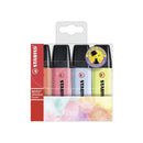 Stabilo Boss 70 Pastel Pack de 4 Marcadores Fluorescentes - Trazo entre 2 y 5mm - Recargable - Tinta con Base de Agua - Colores Surtidos