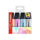 Stabilo Boss 70 Pastel Pack de 4 Marcadores Fluorescentes - Trazo entre 2 y 5mm - Recargable - Tinta con Base de Agua - Colores Surtidos