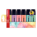 Stabilo Boss 70 Pastel Pack de 6 Rotuladores Marcadores Fluorescentes - Trazo entre 2 y 5mm - Recargable - Tinta con Base de Agua