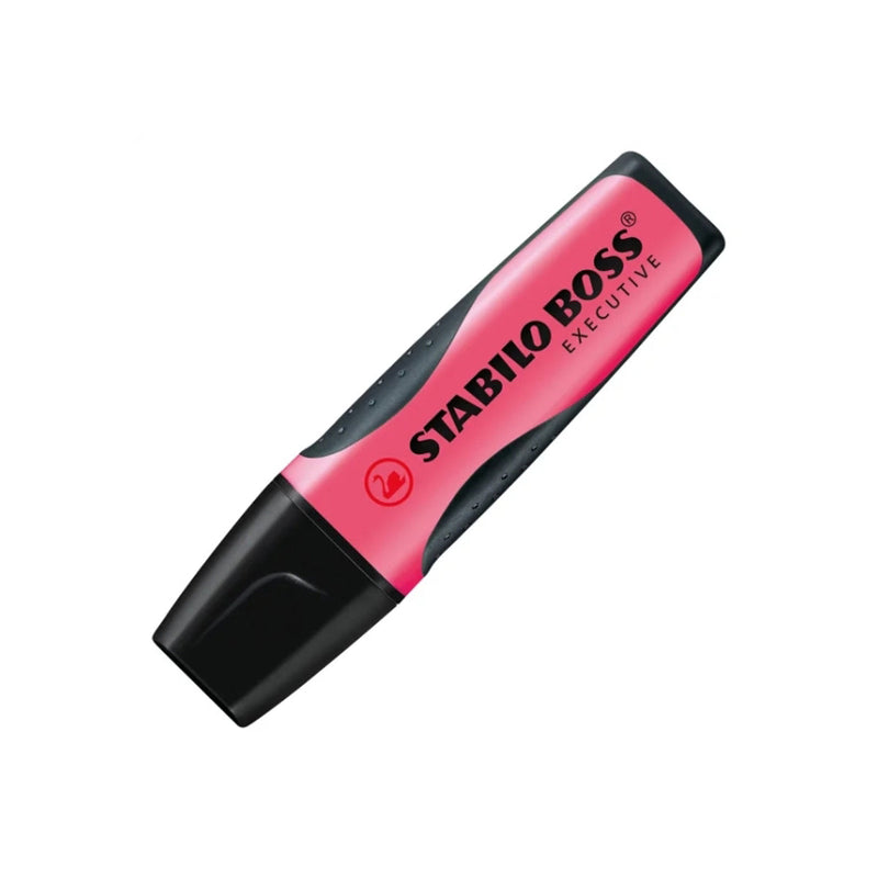 Stabilo Boss Executive Marcador Fluorescente - Zona de Agarre - Trazo entre 2 y 5mm - Recargable - Tinta con Base de Agua - Color Rosa
