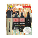 Stabilo Boss Naturecolors Pack de 4 Marcadores - Trazo entre 2 y 5mm - Tinta con Base de Agua - Colores Negro, Ocre Oscuro, Siena y Verde Barro