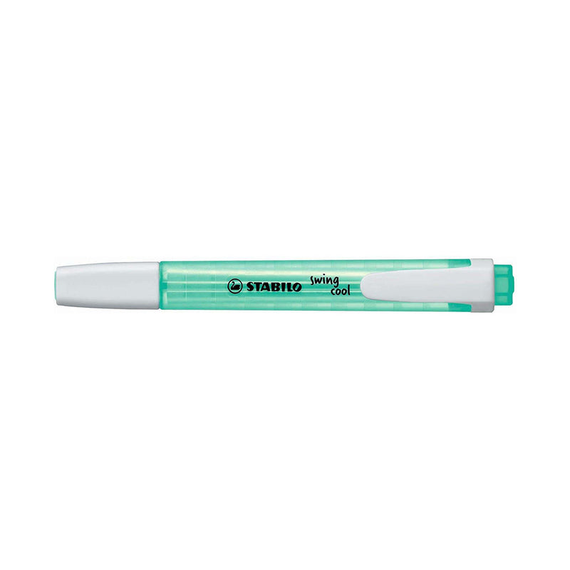 Stabilo Swing Cool Marcador Fluorescente - Cuerpo Plano - Punta Biselada - Trazo entre 1 y 4mm - Tinta con Base de Agua - Antisecado - Color Turquesa