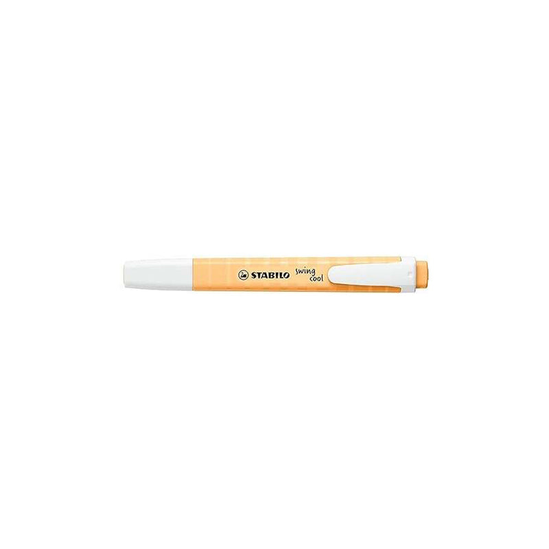 Stabilo Swing Cool Pastel Marcador Fluorescente - Cuerpo Plano - Punta Biselada - Trazo entre 1 y 4mm - Tinta con Base de Agua - Antisecado - Color Naranja Palido