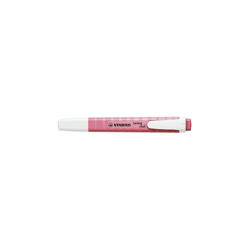 Stabilo Swing Cool Pastel Marcador Fluorescente - Cuerpo Plano - Punta Biselada - Trazo entre 1 y 4mm - Tinta con Base de Agua - Color Rosa Cerezo en Flor