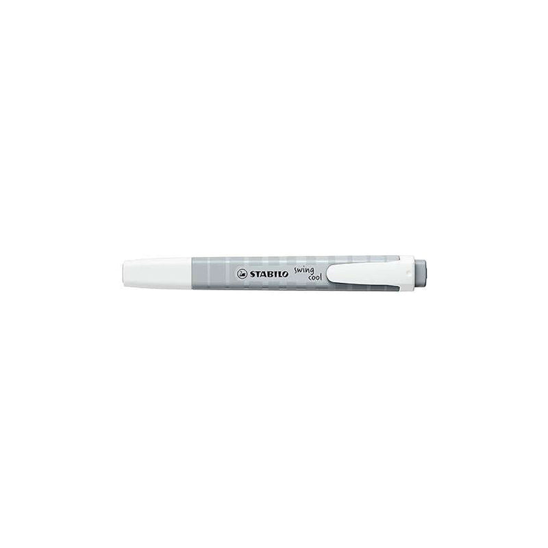 Stabilo Swing Cool Pastel Marcador Fluorescente - Cuerpo Plano - Punta Biselada - Trazo entre 1 y 4mm - Tinta con Base de Agua - Antisecado - Color Gris Polvoriento