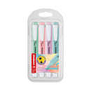 Stabilo Swing Cool Pastel Pack de 4 Marcadores Fluorescentes - Cuerpo Plano - Punta Biselada - Trazo entre 1 y 4mm - Tinta con Base de Agua - Colores Surtidos