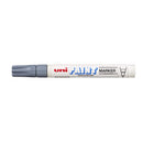Uni-ball PX-20 Paint Marker - Marcador de Pintura - Punta Acrilica de Bala 2.2-2.8mm - Permanente en Todas las Superficies - Resistente a Luz y Agua - Color Gris