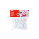 Apli Pack de 10 Bolas de Porexpan Ø 25 mm - Color Blanco
