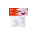 Apli Pack de 2 Bolas de Porexpan Ø 70 mm - Color Blanco