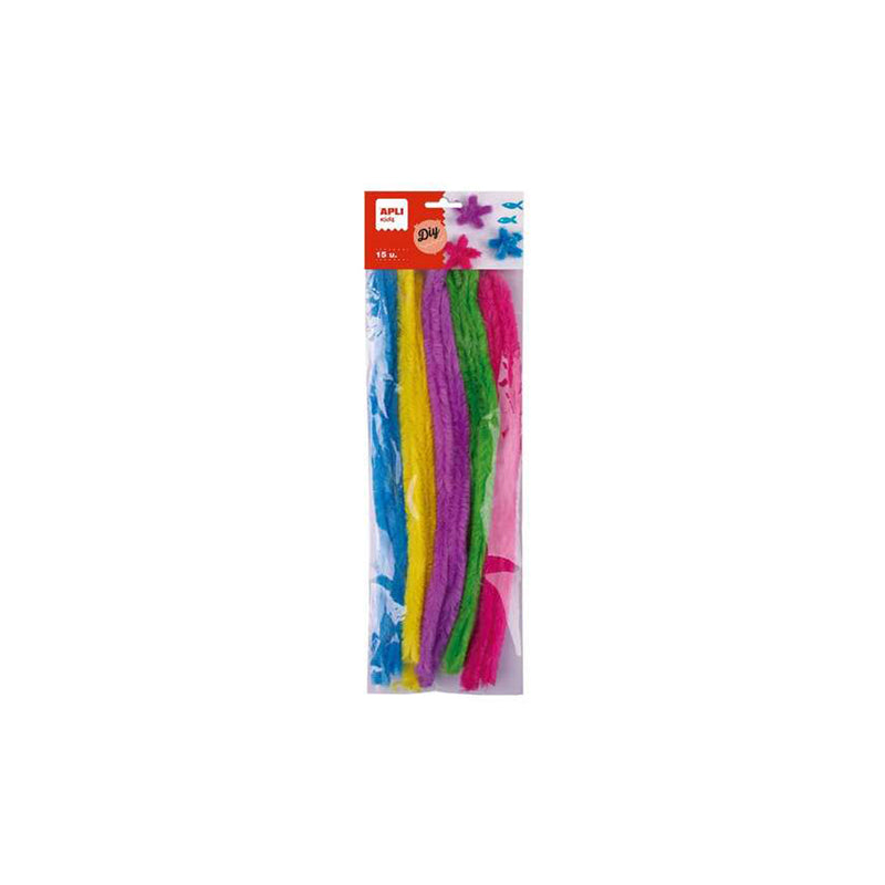 Apli Kids Bolsa de 15 Limpiapipas Colosal - Flexibles y Suaves - Medidas 15x300mm - Colores Surtidos