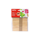 Apli Pack de 50 Palos Polo de Madera Natural 114 x 10 mm - Color Madera