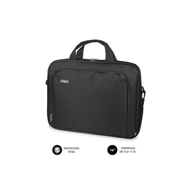 Subblim Maletin Oxford Resistente de Poliester - Interior Acolchado y Reforzado - Dos Compartimentos Separados - Bolsillo Exterior de Gran Capacidad - Correa de Hombro Ajustable y Desmontable