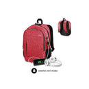 Subblim Mochila Urban Lock System - Sinónimo de Seguridad - Excelente capacidad organizativa - Conector USB para Powerbank - Diseño resistente - Correas ergonómicas - Color Rojo