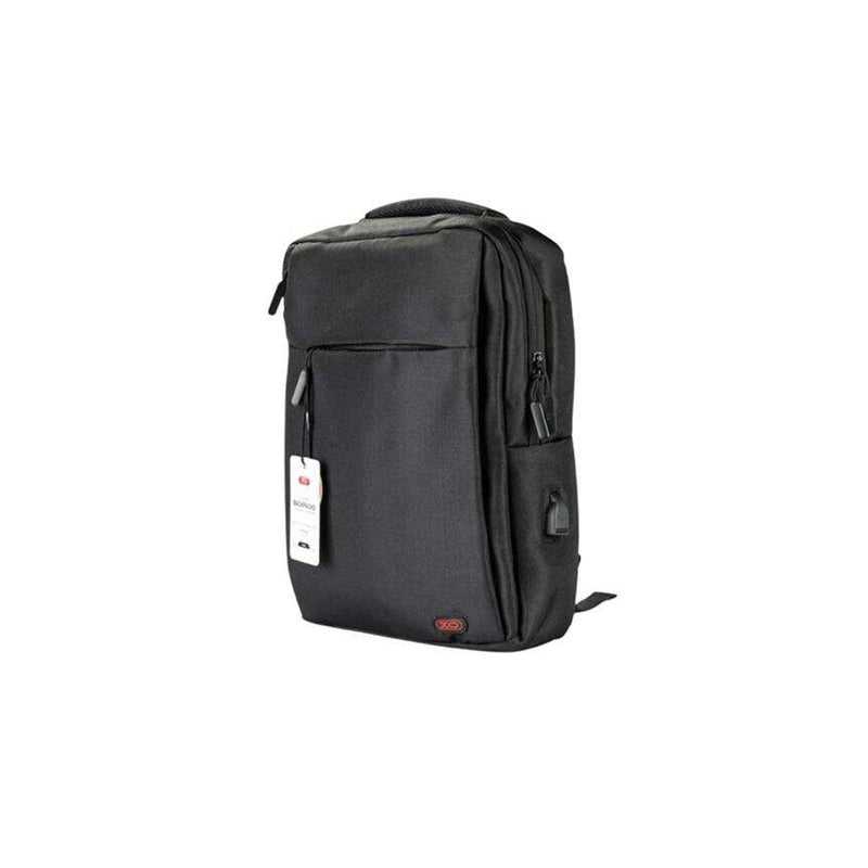 XO Mochila para Portatil - hasta 15.6" - Impermeable y Resistente - Carga Rapida USB - Diseño Ergonomico - Color Negro