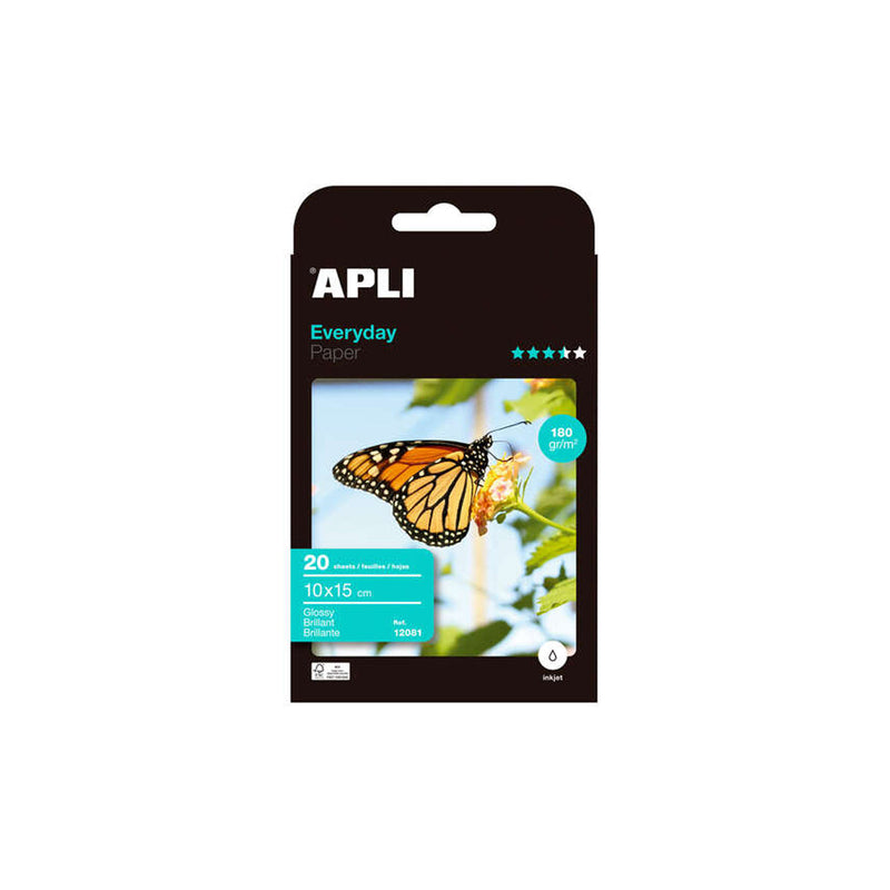 Apli Papel Fotografico Everyday 10 x 15 cm 180g 20 Hojas
