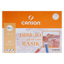 Canson Minipack de 10 Hojas de Dibujo Basik Liso A3 - 29,7x42cm - 130g - Color Blanco