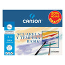 Canson Minipack de 6 Hojas Acuarela Basik 24x32 370g - 20% Hojas Gratis - Color Blanco