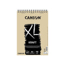 Canson XL Kraft Rayado Bloc de Dibujo con 60 Hojas A4 - Espiral Microperforado - 21x29.7cm - 90g - Color Beige