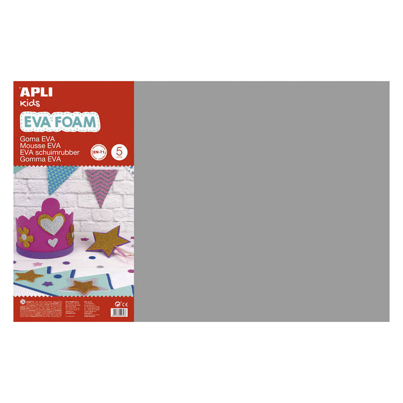 Apli Goma Eva Gris 600x400 - 5 Hojas de Alta Calidad y Facil de Cortar