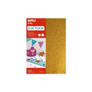 Apli Pack de 4 Planchas de Goma Eva Purpurina A4 - Grosor 2 mm - Impremeable - Moldeable al Calor - Colores Oro, Plata, Rojo y Verde