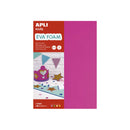 Apli Goma Eva Fluorescente - Medida A4 - 4 Hojas - Fucsia, Verde, Amarillo y Naranja